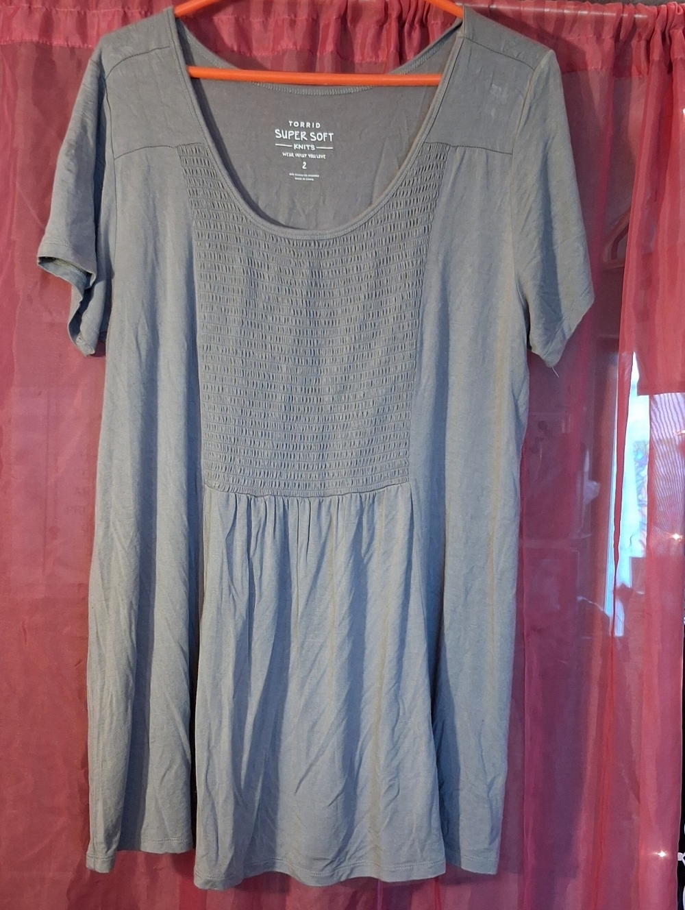 Gray Torrid Super Soft Smocked Tunic Top